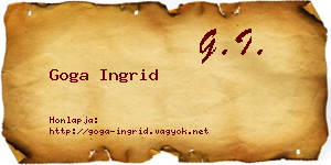 Goga Ingrid névjegykártya